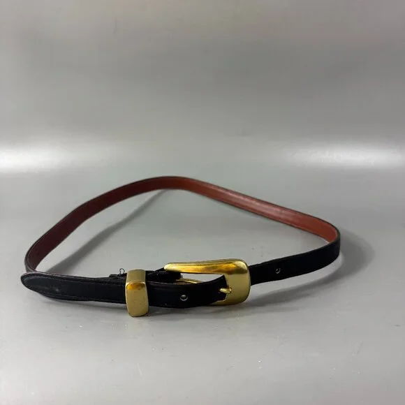 Vintage Coach Black Leather Belt with solid brass buckle Vintage Coach Black Leather Belt: Solid Brass Buckle, Made  main image 4
